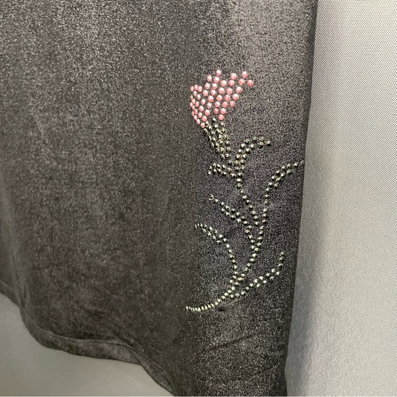 Vintage LE CHATEAU strapless slip dress with rhinestone flower design minimalist - Picture 10 of 16